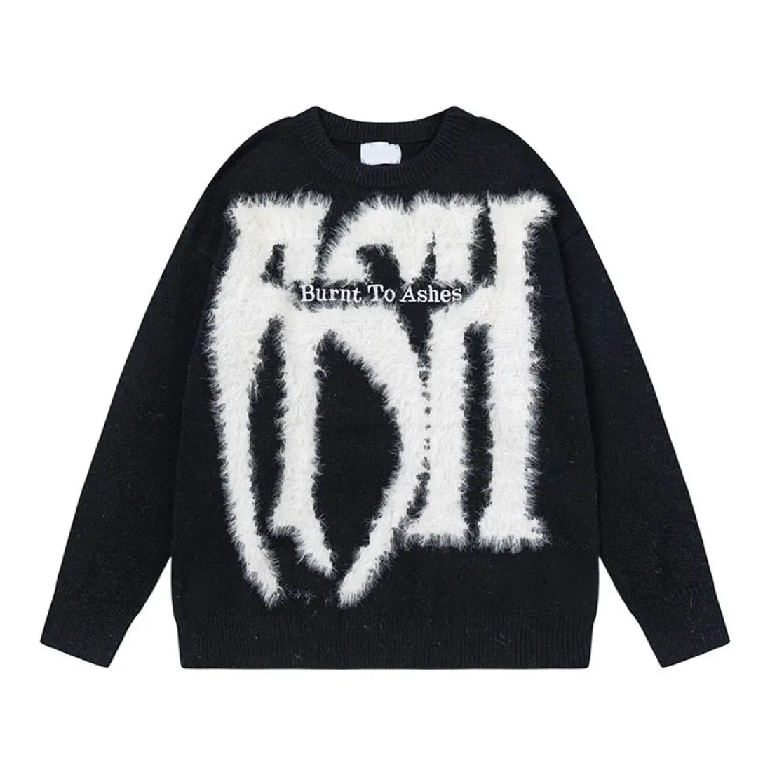 Black graphic sweater hotsell