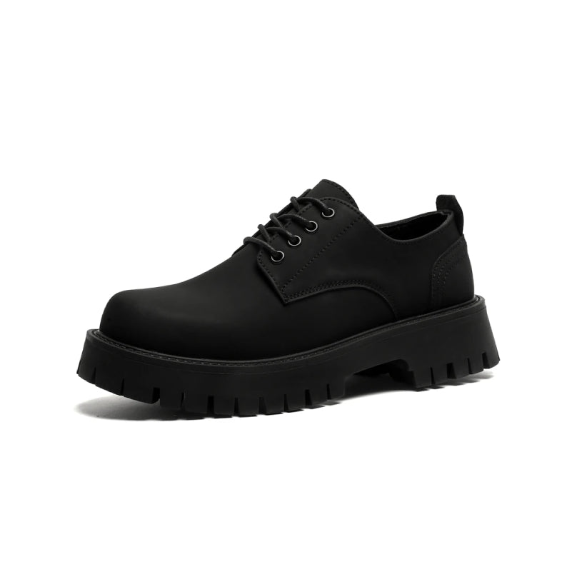 Matte Black Chunky Derby Shoes