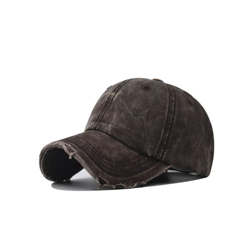 Acid Washed Distressed Cap-streetwear-techwear