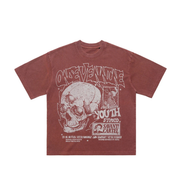 Retro Skulls Washed Graphic T-Shirt-streetwear-techwear