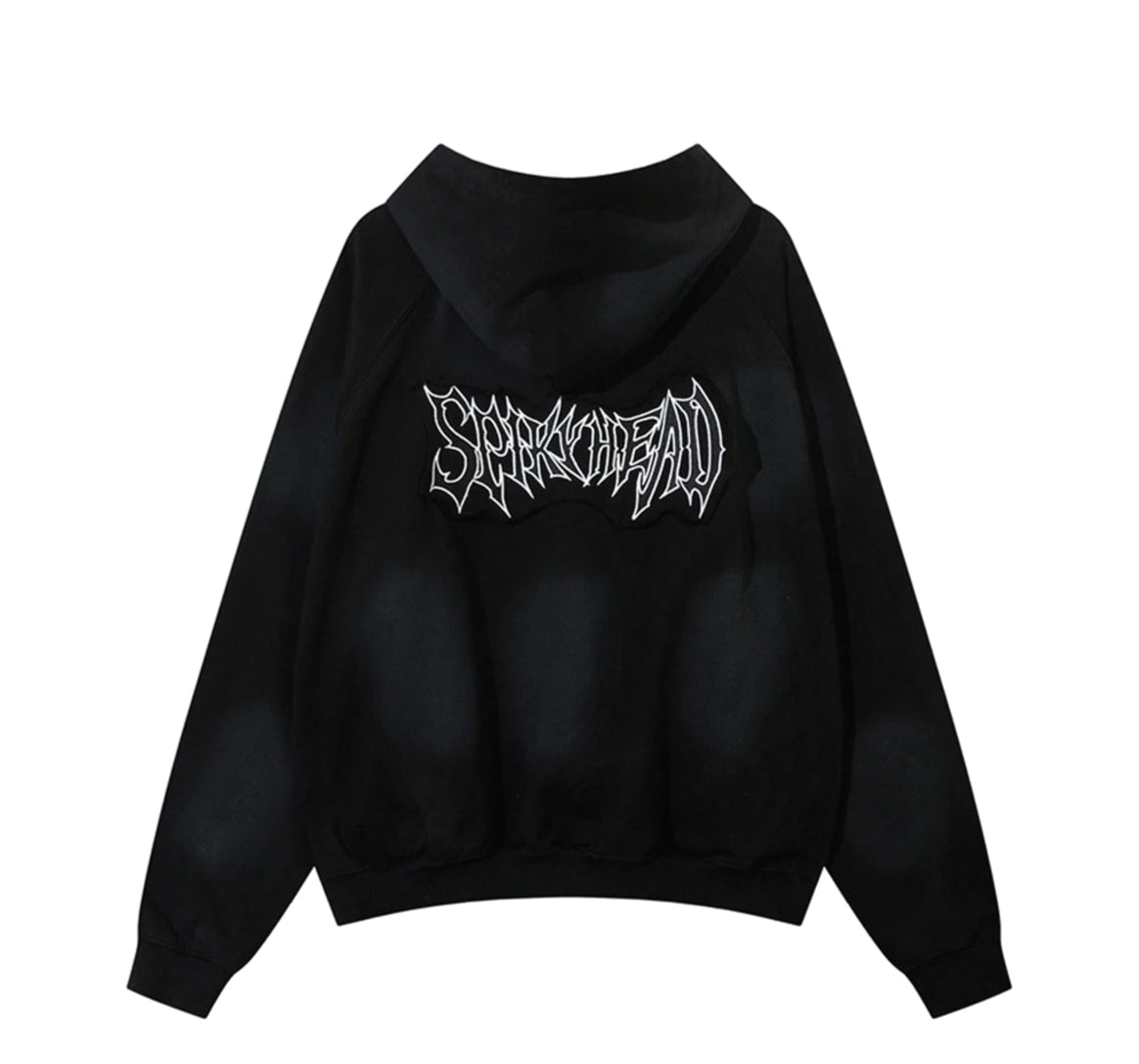 AW SPIKEY HEAD Gothic Logo Zip-up Hoodie-streetwear-techwear