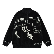 Abstract Art 1/2 Zip Sweater-streetwear-techwear