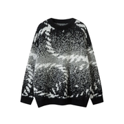 Abstract Rope Knitted Sweater-streetwear-techwear