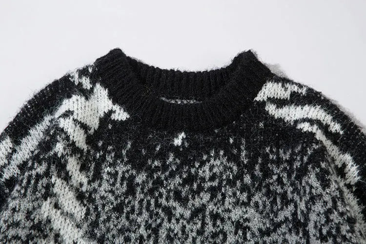 Abstract Rope Knitted Sweater-streetwear-techwear