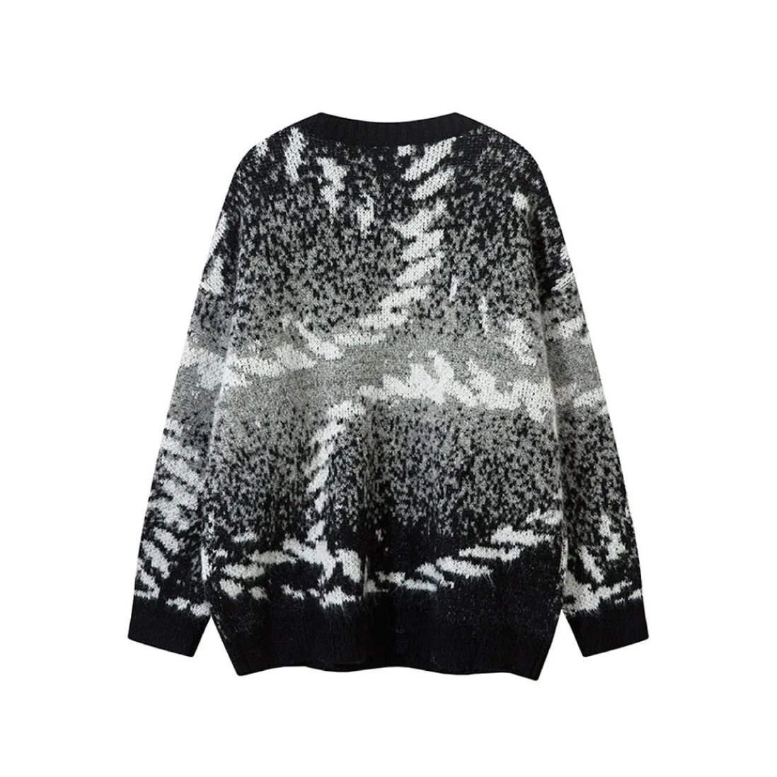 Abstract Rope Knitted Sweater-streetwear-techwear