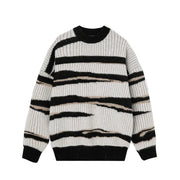 Abstract Stripe Sweater-streetwear-techwear