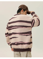 Abstract Stripe Sweater-streetwear-techwear