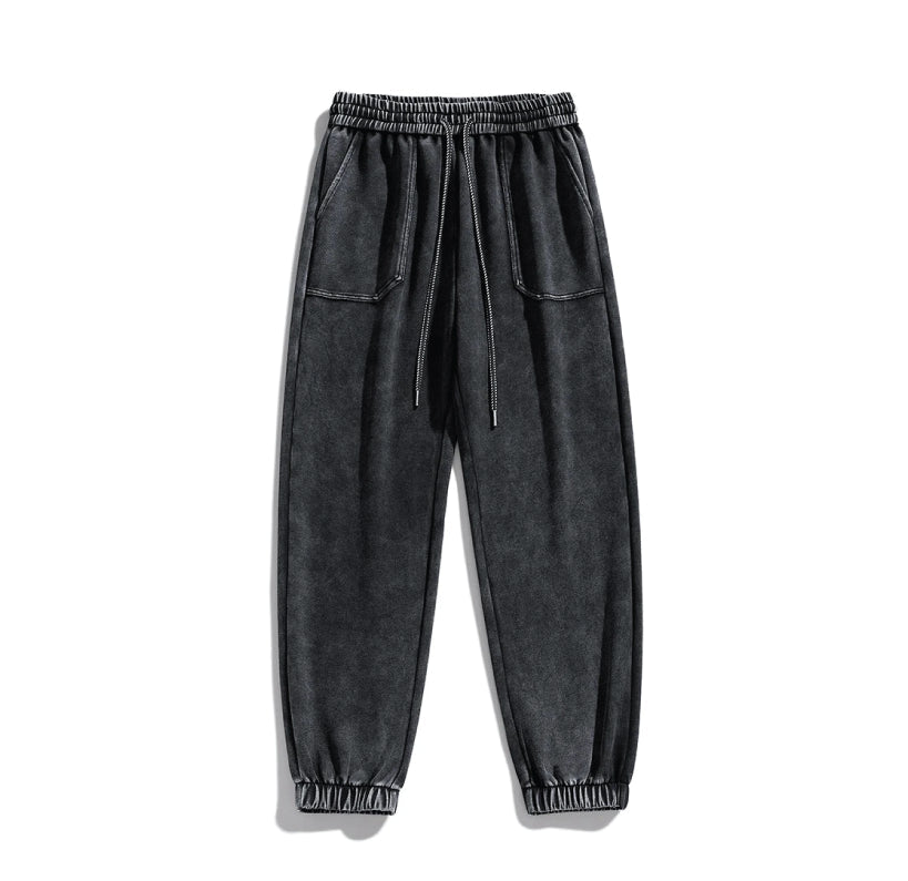 Acid Wash Pique Joggers-streetwear-techwear