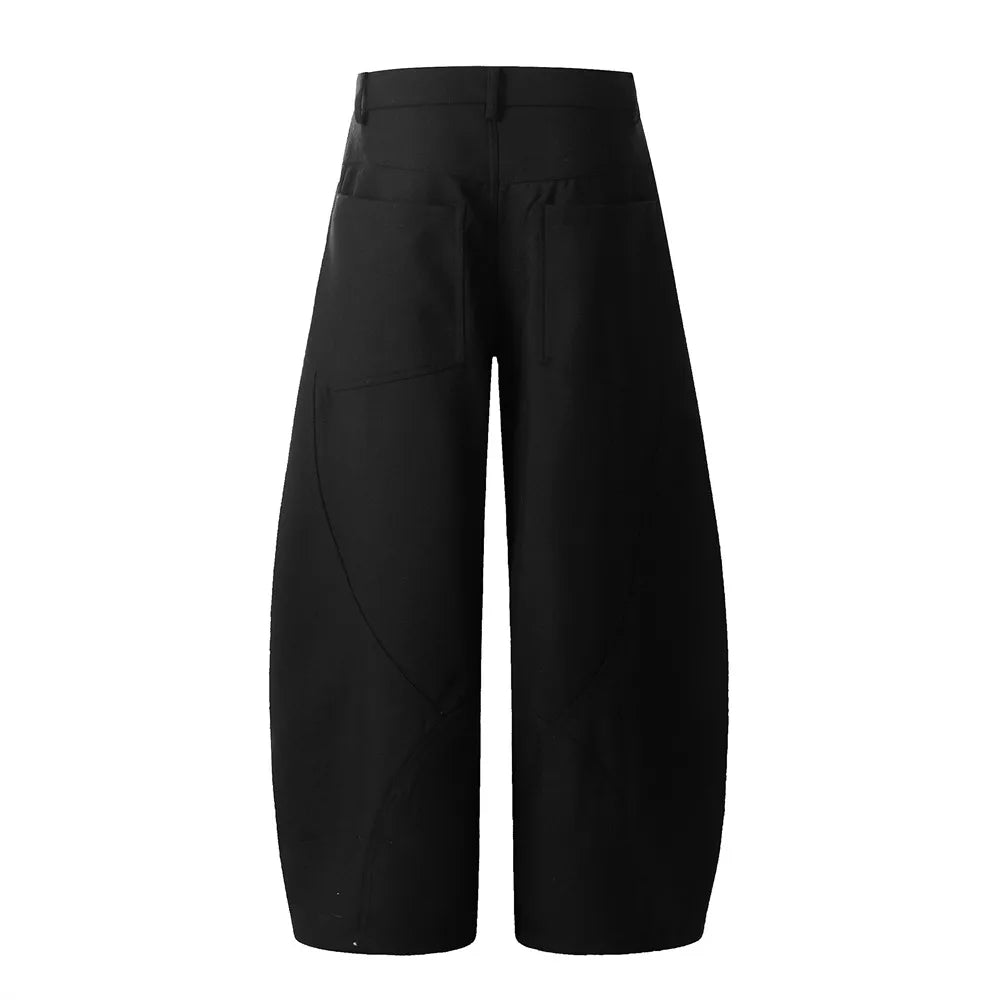 Barrel Leg Twill Pants-streetwear-techwear