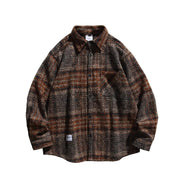 Boucle Texture Check Overshirt-streetwear-techwear