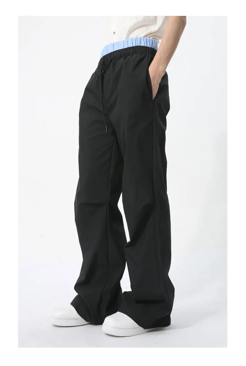 Boxer Waistband Pleated Knee Shell Pants