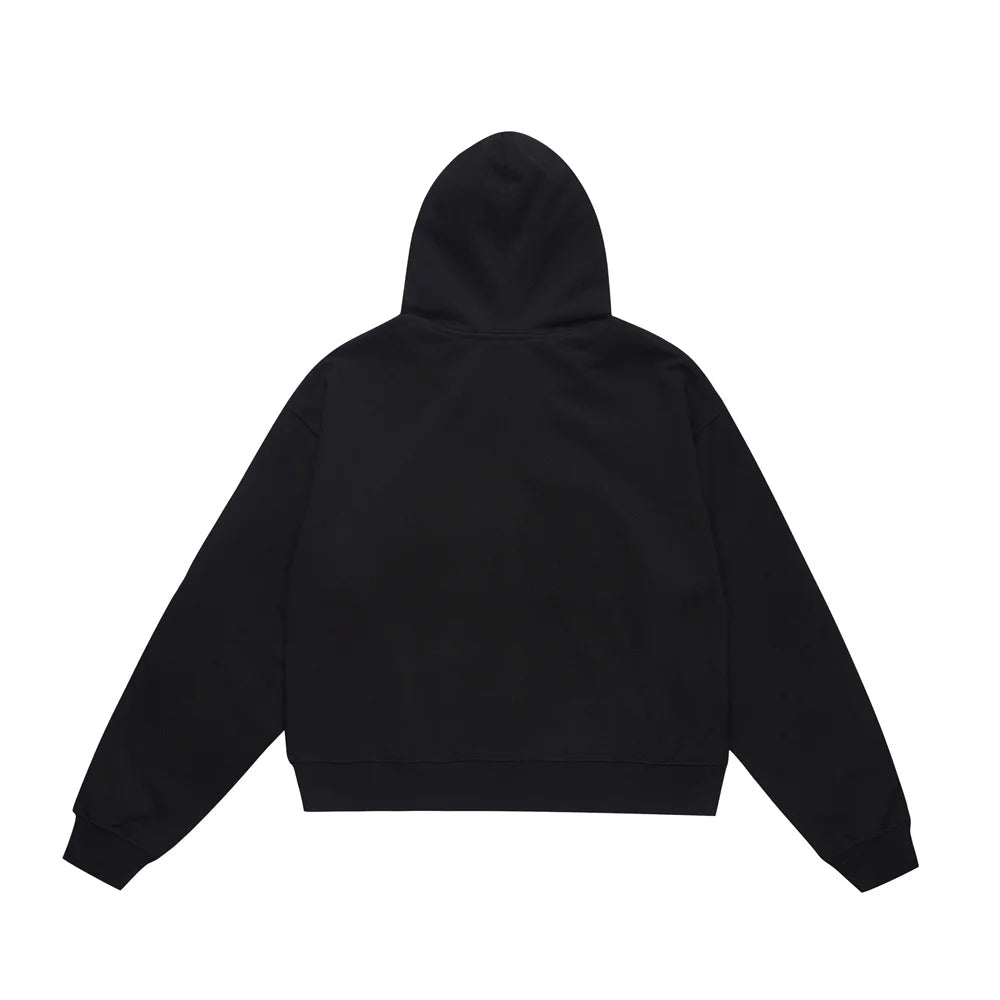 Plain black zipper hoodie online