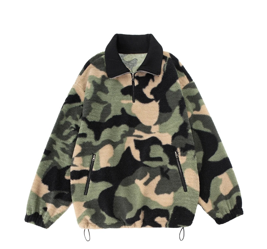 Camouflage 1/4 Zip Fleece-streetwear-techwear