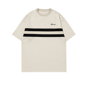 Chest Stripe Dropped Sleeve T-Shirt-streetwear-techwear