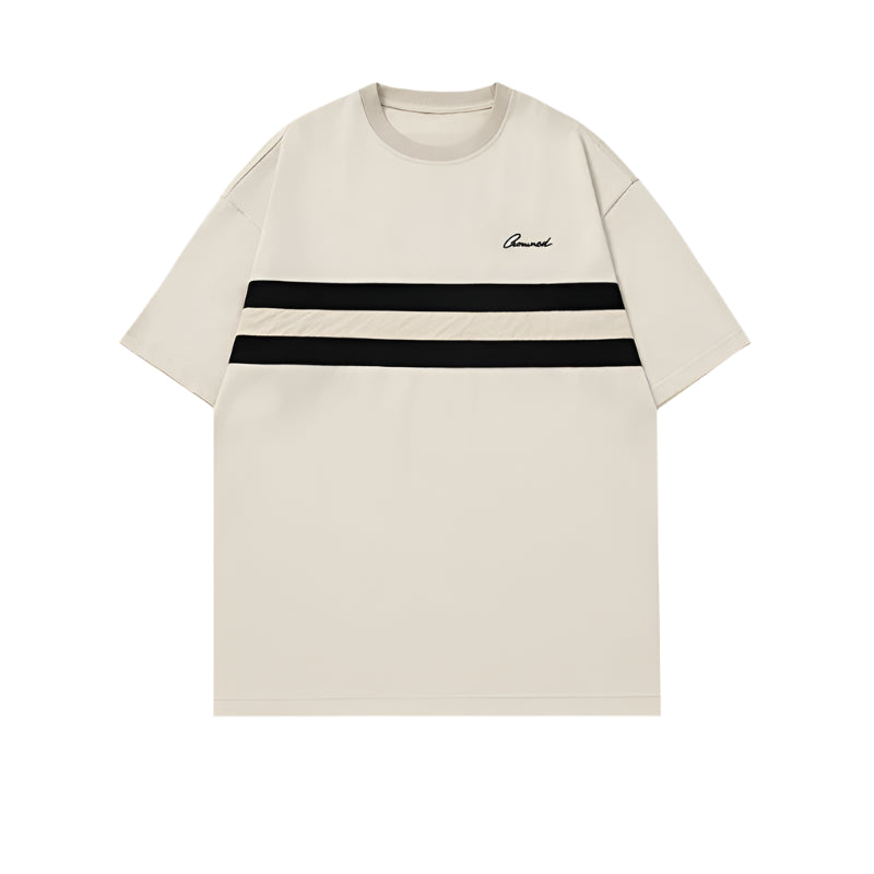 Chest Stripe Dropped Sleeve T-Shirt-streetwear-techwear