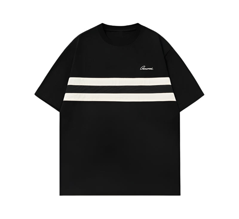 Chest Stripe Dropped Sleeve T-Shirt-streetwear-techwear