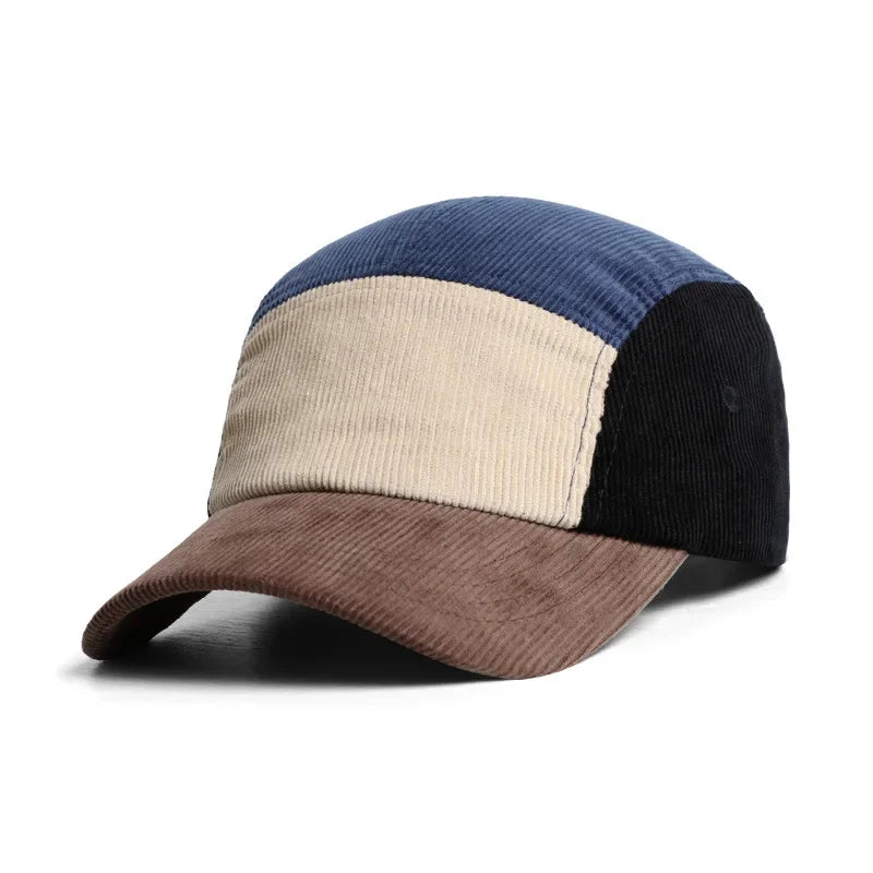 Colour Block 5-Panel Corduroy Cap-streetwear-techwear