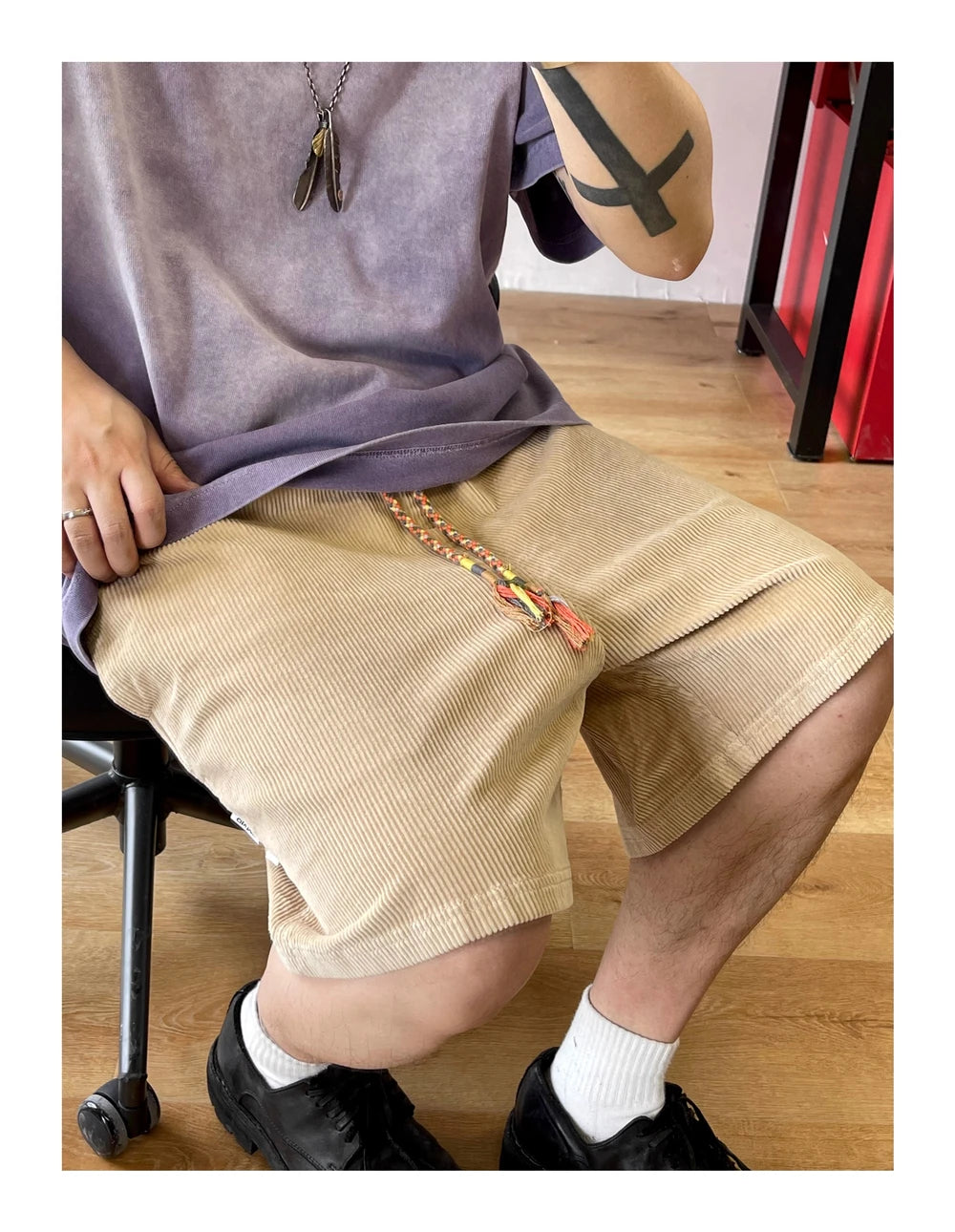 Corduroy Casual Shorts-streetwear-techwear