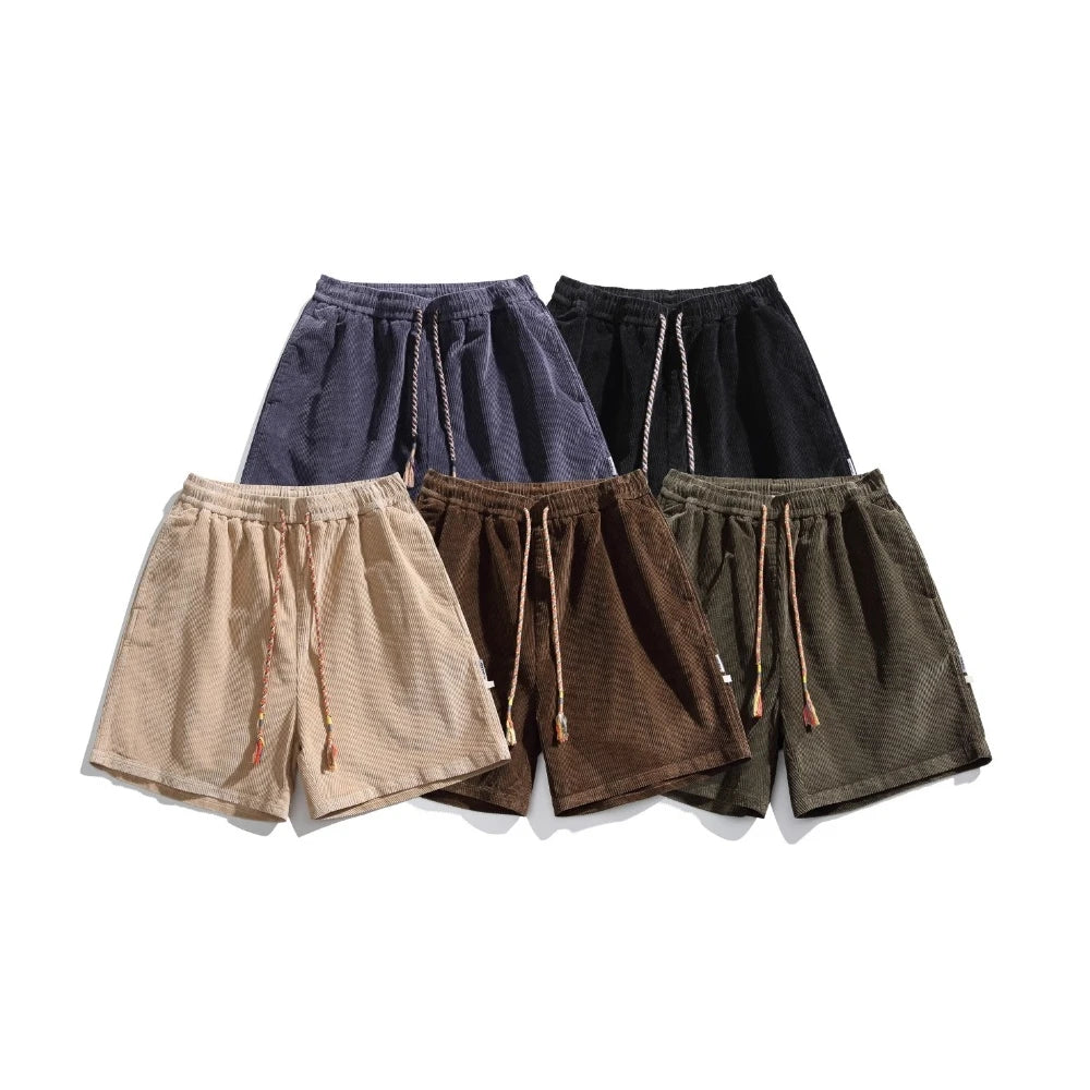 Corduroy Casual Shorts-streetwear-techwear