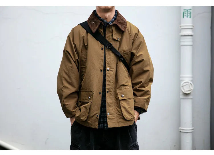 Corduroy Collar Hunting Jacket-streetwear-techwear