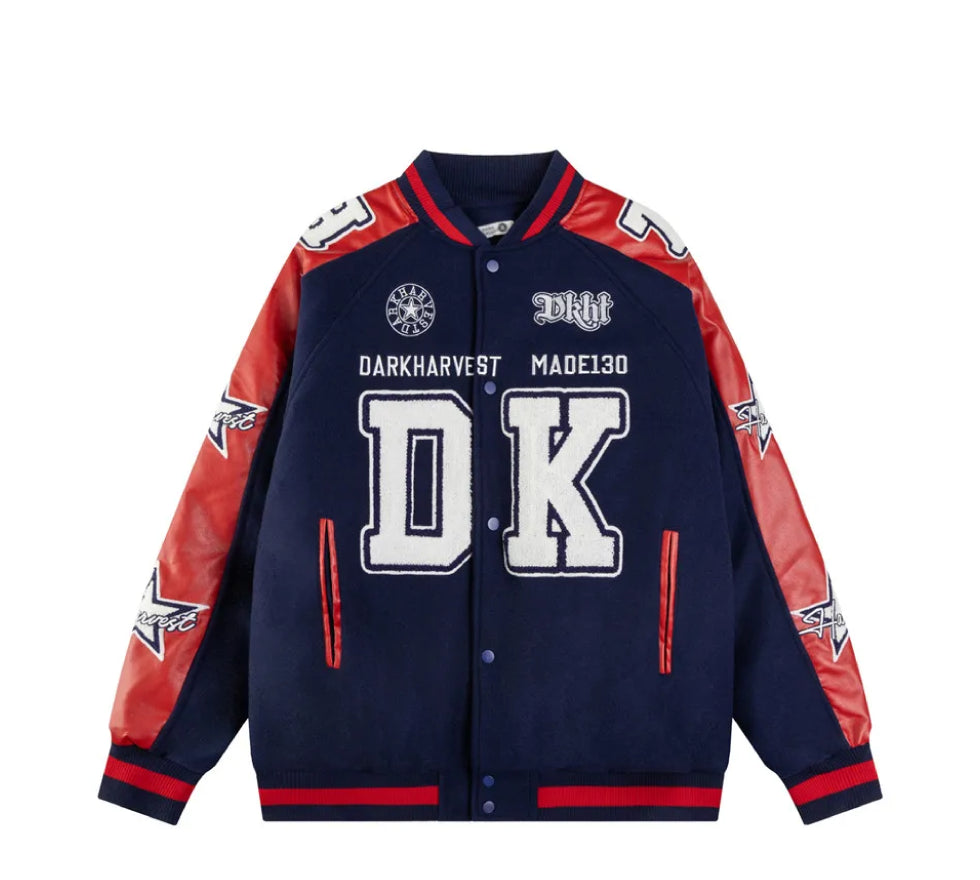 DARK HARVEST Logo Varsity Jacket-streetwear-techwear