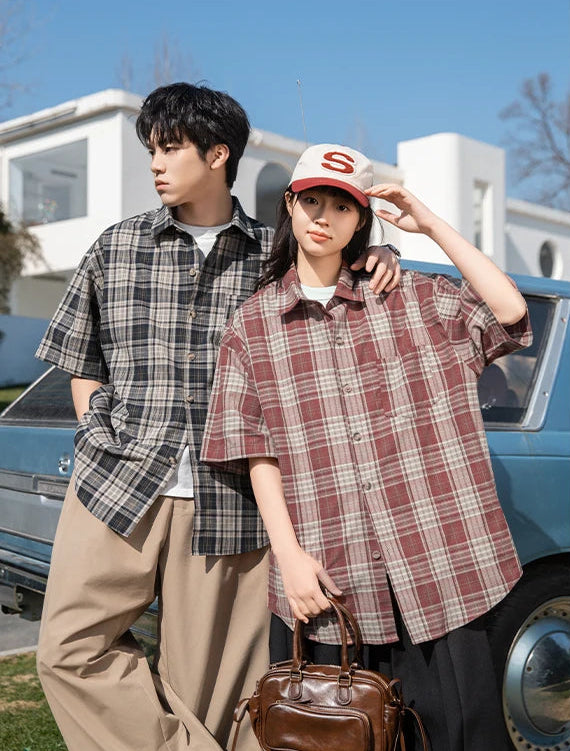 Drop Sleeve Check Shirt-streetwear-techwear