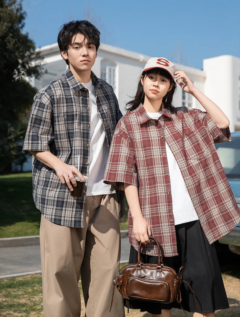 Drop Sleeve Check Shirt-streetwear-techwear