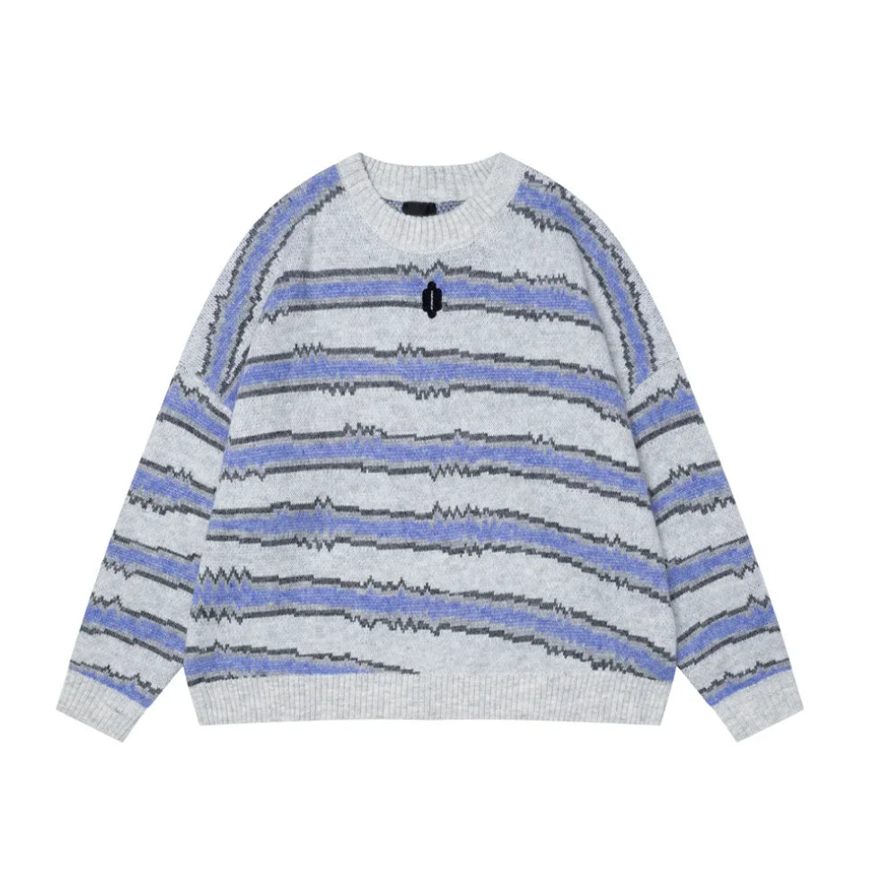 ENTER SANDMAN Jagged Stripe Sweater-streetwear-techwear