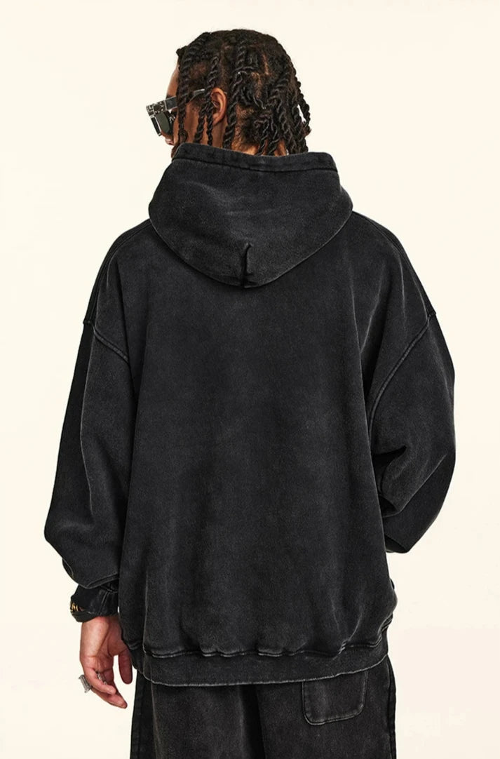 Essential Acid Wash Hoodie-streetwear-techwear