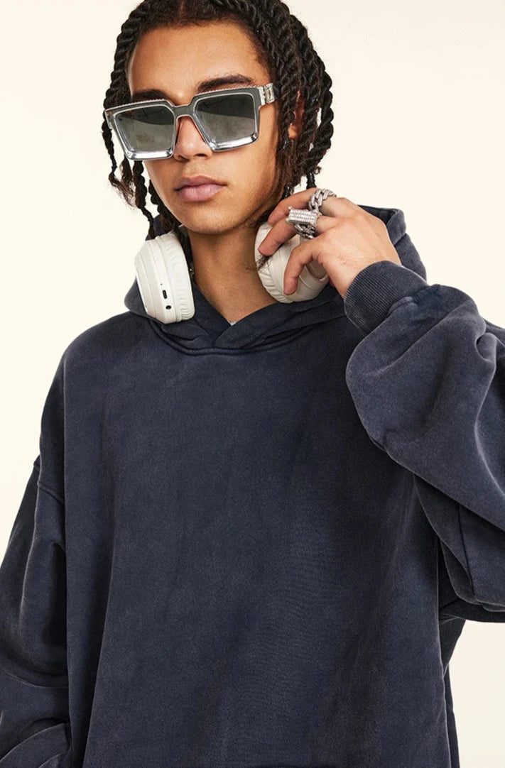 Essential Acid Wash Hoodie-streetwear-techwear