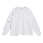 Essential Mock Double Layer Long Sleeve T-Shirt-streetwear-techwear