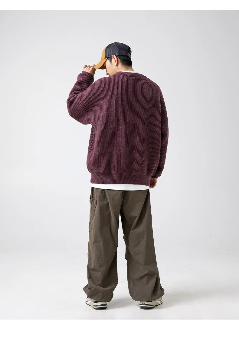 Essential Rib Knit Sweater-streetwear-techwear