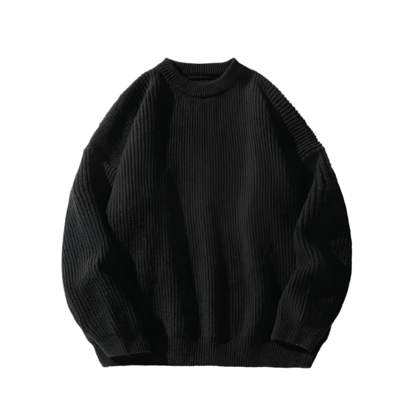 Essential Rib Knit Sweater-streetwear-techwear