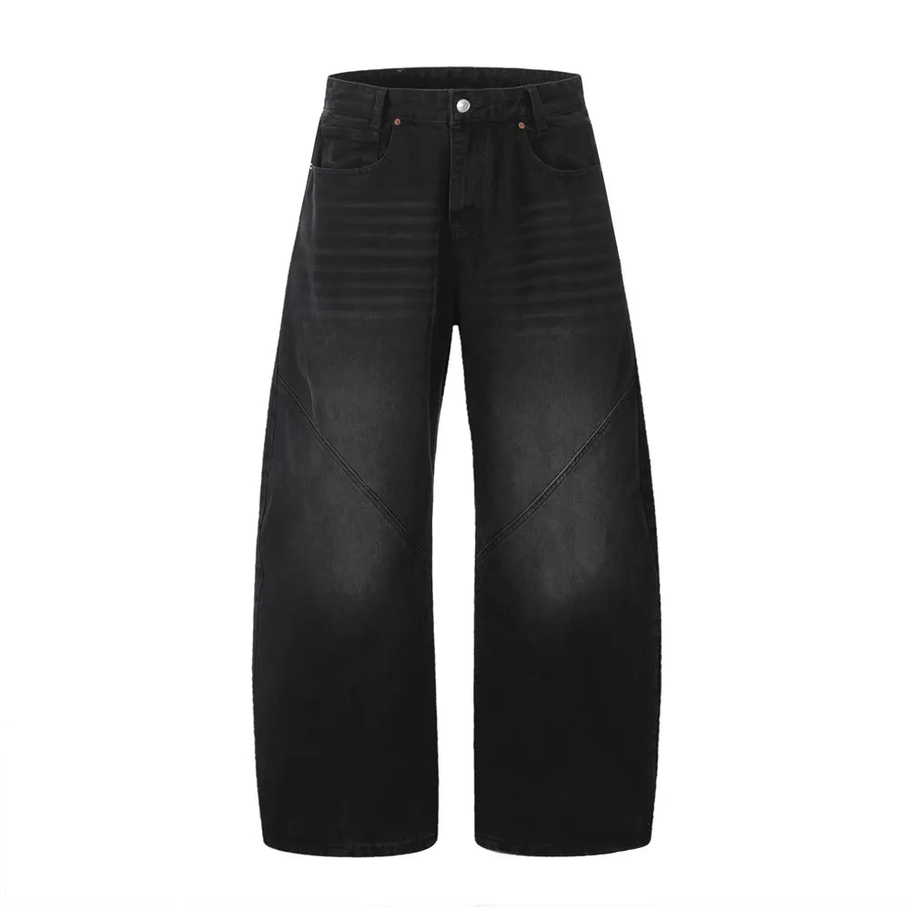 Extreme Balloon Fit Black Wash Jeans-streetwear-techwear