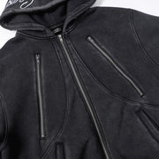 'Extreme Cause' Acid Wash Zip-up Hoodie-streetwear-techwear