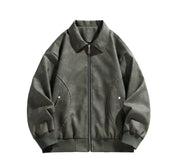 Faux Leather Aviator Jacket-streetwear-techwear