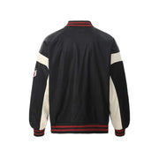 Faux Leather Retro Varsity Jacket-streetwear-techwear