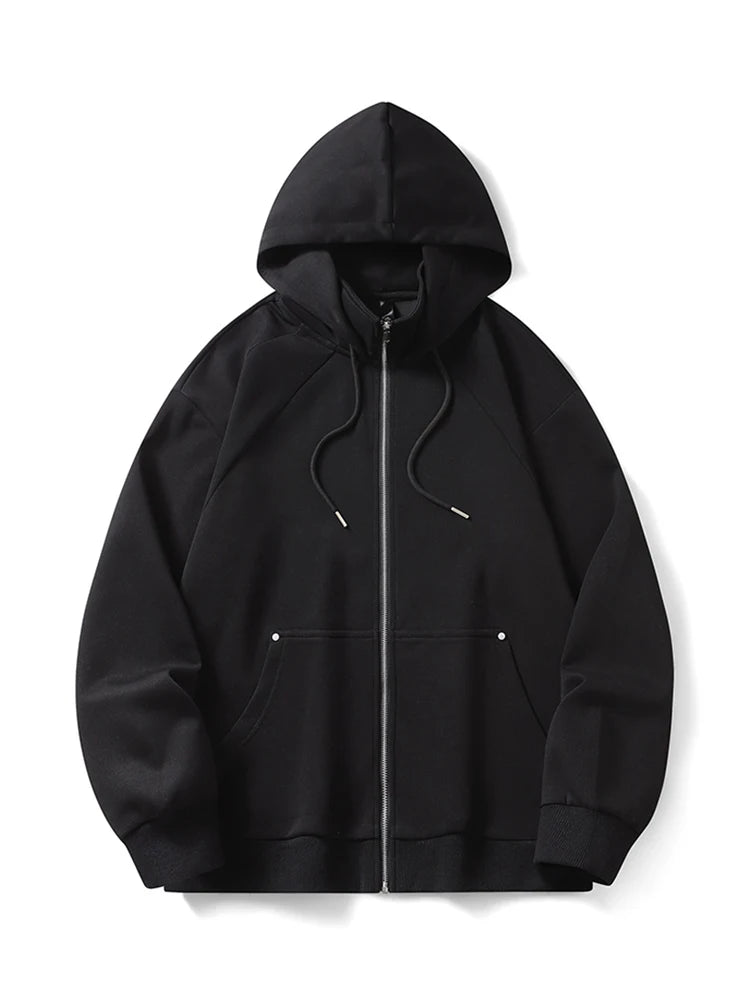 Funnel Neck Zip-Up Hoodie-streetwear-techwear