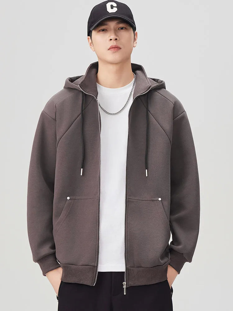 Funnel Neck Zip-Up Hoodie-streetwear-techwear