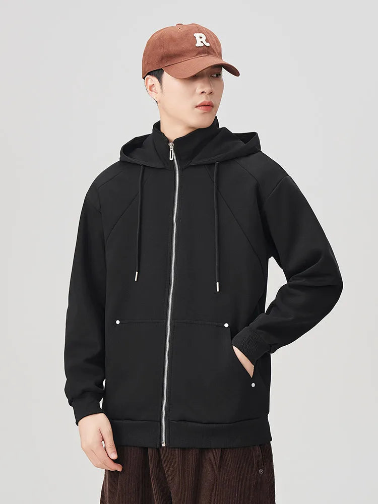 Funnel Neck Zip-Up Hoodie-streetwear-techwear