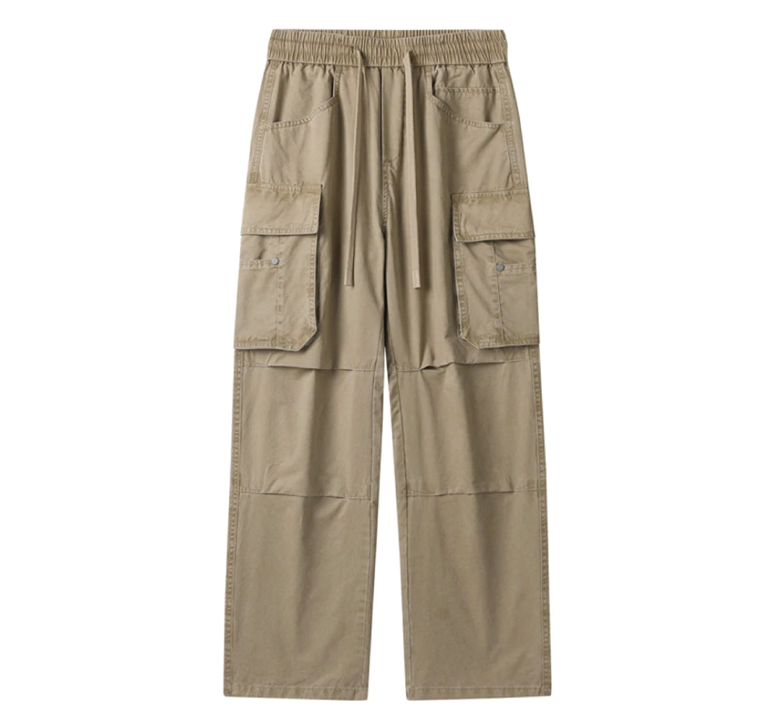 Garment Dyed Straight Leg Cargo Pants-streetwear-techwear