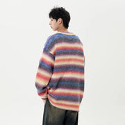 Gradient Stripe Knitted Sweater-streetwear-techwear