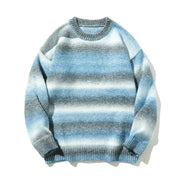 Gradient Stripe Knitted Sweater-streetwear-techwear