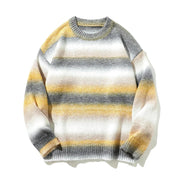 Gradient Stripe Knitted Sweater-streetwear-techwear