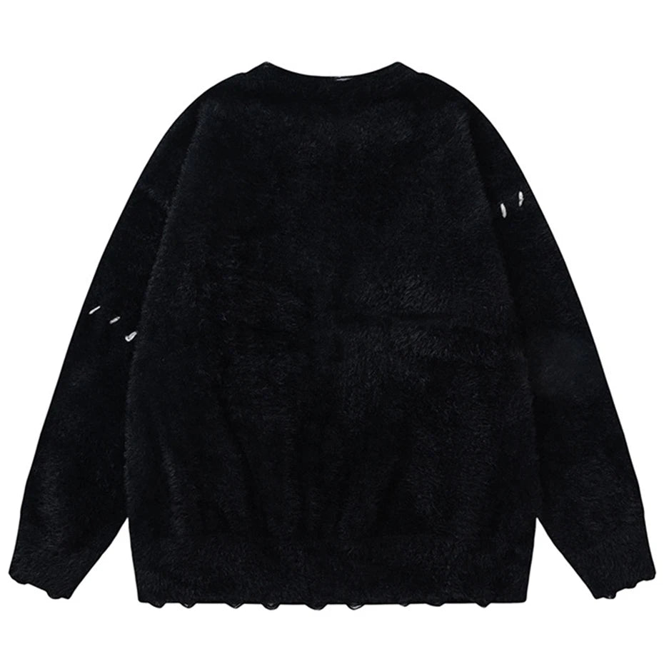 Grim Reaper Fluffy Sweater-streetwear-techwear