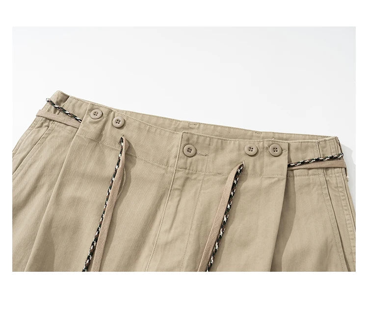 Herringbone Twill Drawstring Skater Pants-streetwear-techwear