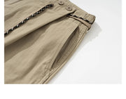 Herringbone Twill Drawstring Skater Pants-streetwear-techwear