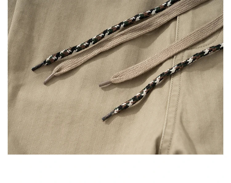 Herringbone Twill Drawstring Skater Pants-streetwear-techwear