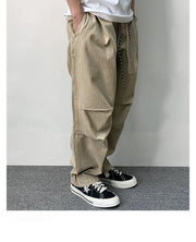 Herringbone Twill Drawstring Skater Pants-streetwear-techwear