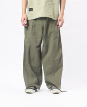 Herringbone Twill Wide-Leg Cargo Pants-streetwear-techwear